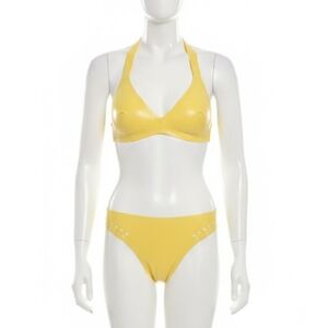 Latex Yellow Bra Set